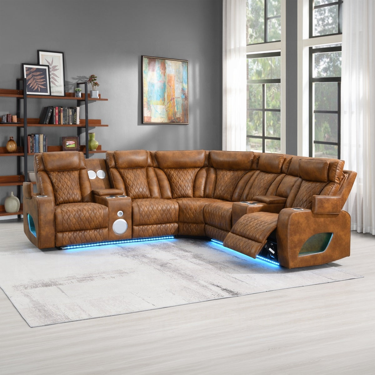 Taddeo Brown Power Motion Sectional