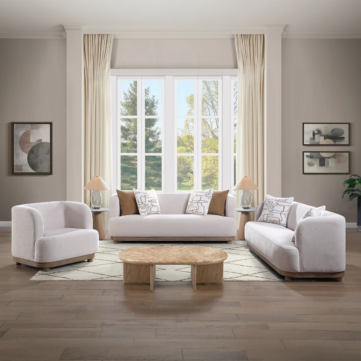 Duncan Beige Chenille 2 Pc Sofa Collection