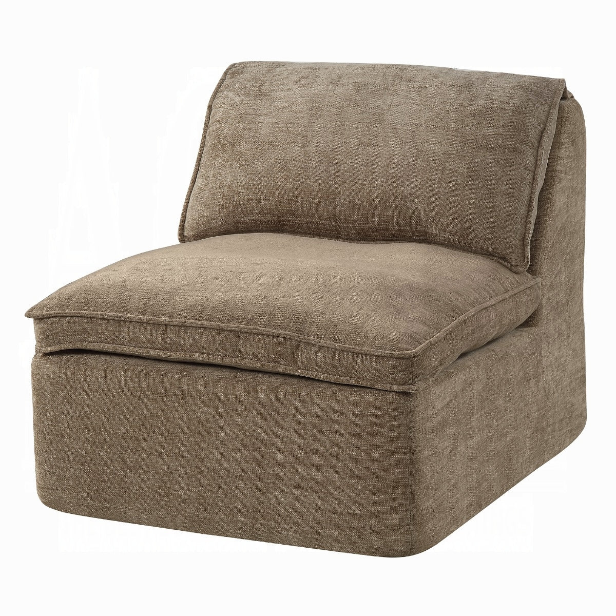Almano Brown Chenille Armless Chair LV07671