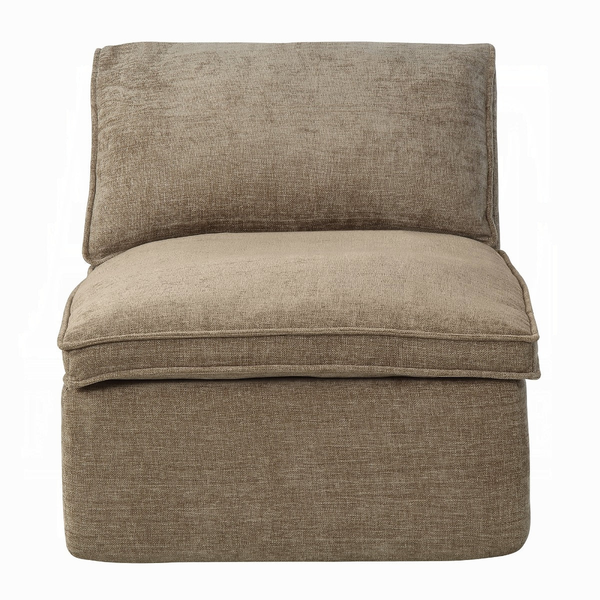 Almano Brown Chenille Armless Chair LV07671