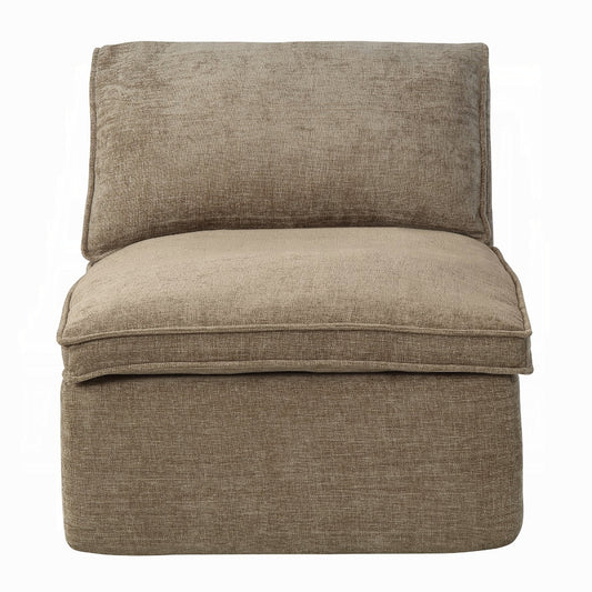 Almano Brown Chenille Armless Chair LV07671