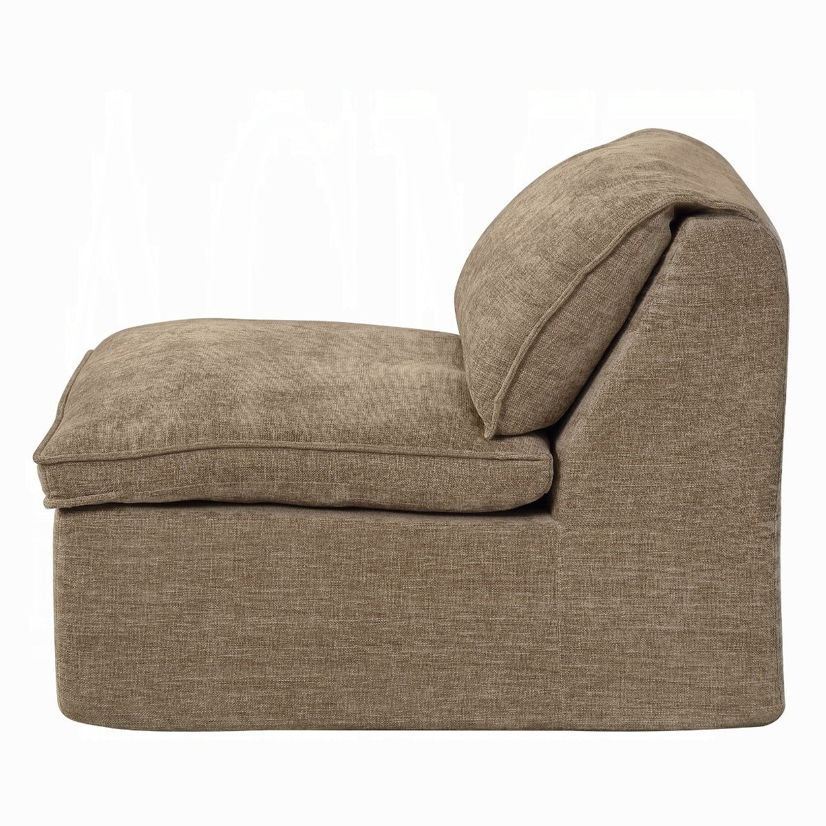 Almano Brown Chenille Armless Chair LV07671