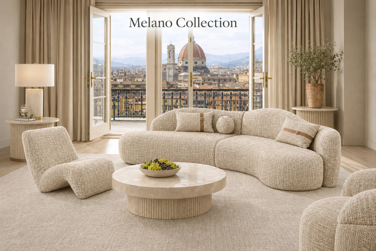 Melano Curved Cream Sectional by Sharelle