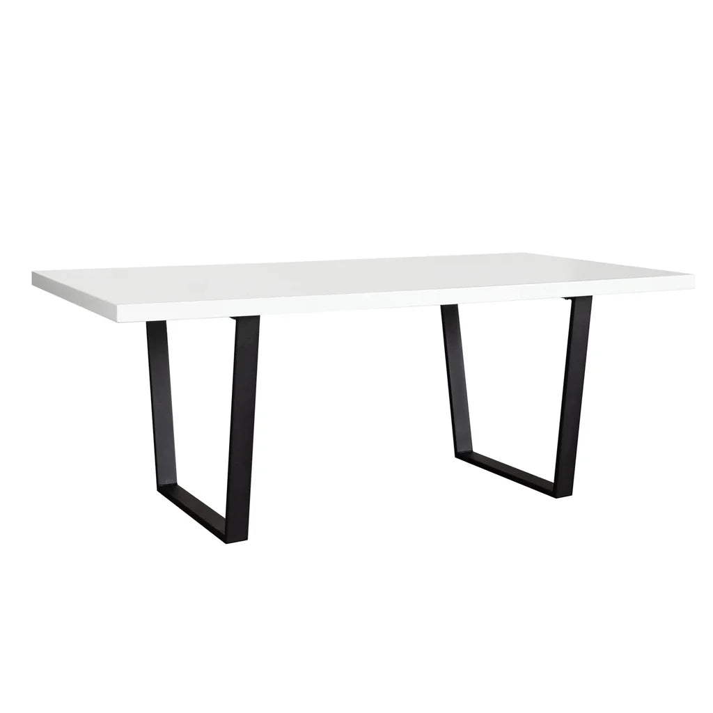 Mirage 80" White Lacquer Table by Diamond Sofa