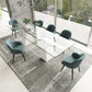 Latrobe Modern Extendable Quartz Stone & Glass Dining Set