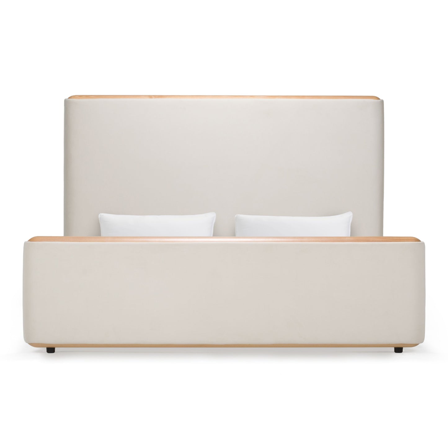 Mora Eastern King Cream Fabric Bed by VIG