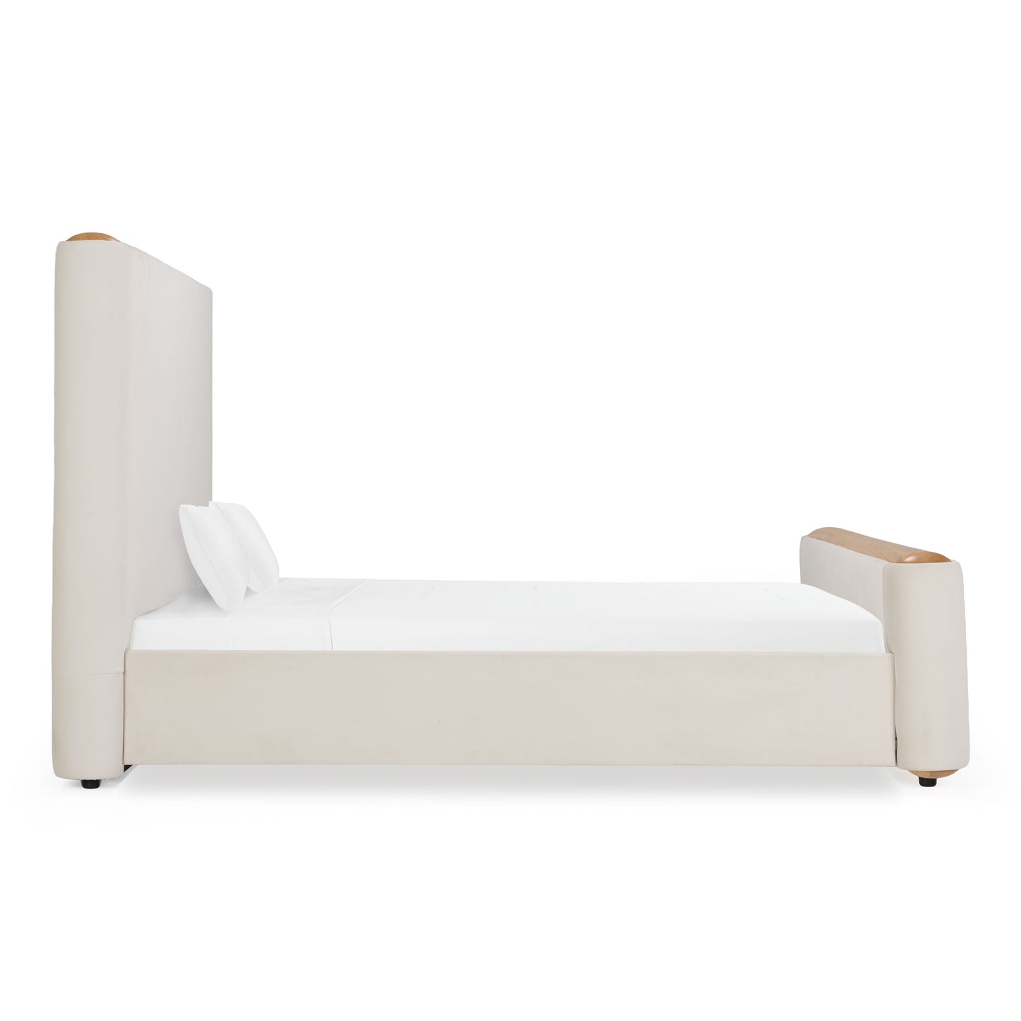 Mora Eastern King Cream Fabric Bed by VIG