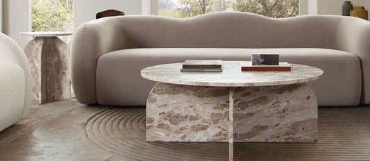 Nebula Beige Marble Coffee Table