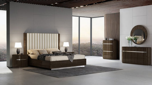 P115 Dark Walnut Finish Bedroom Set