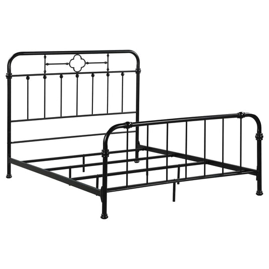 Packlan Matte Black Metal Bed - Vintage Style