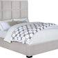 Panes Beige Velvet Upholstered Bed by Coaster Furniture