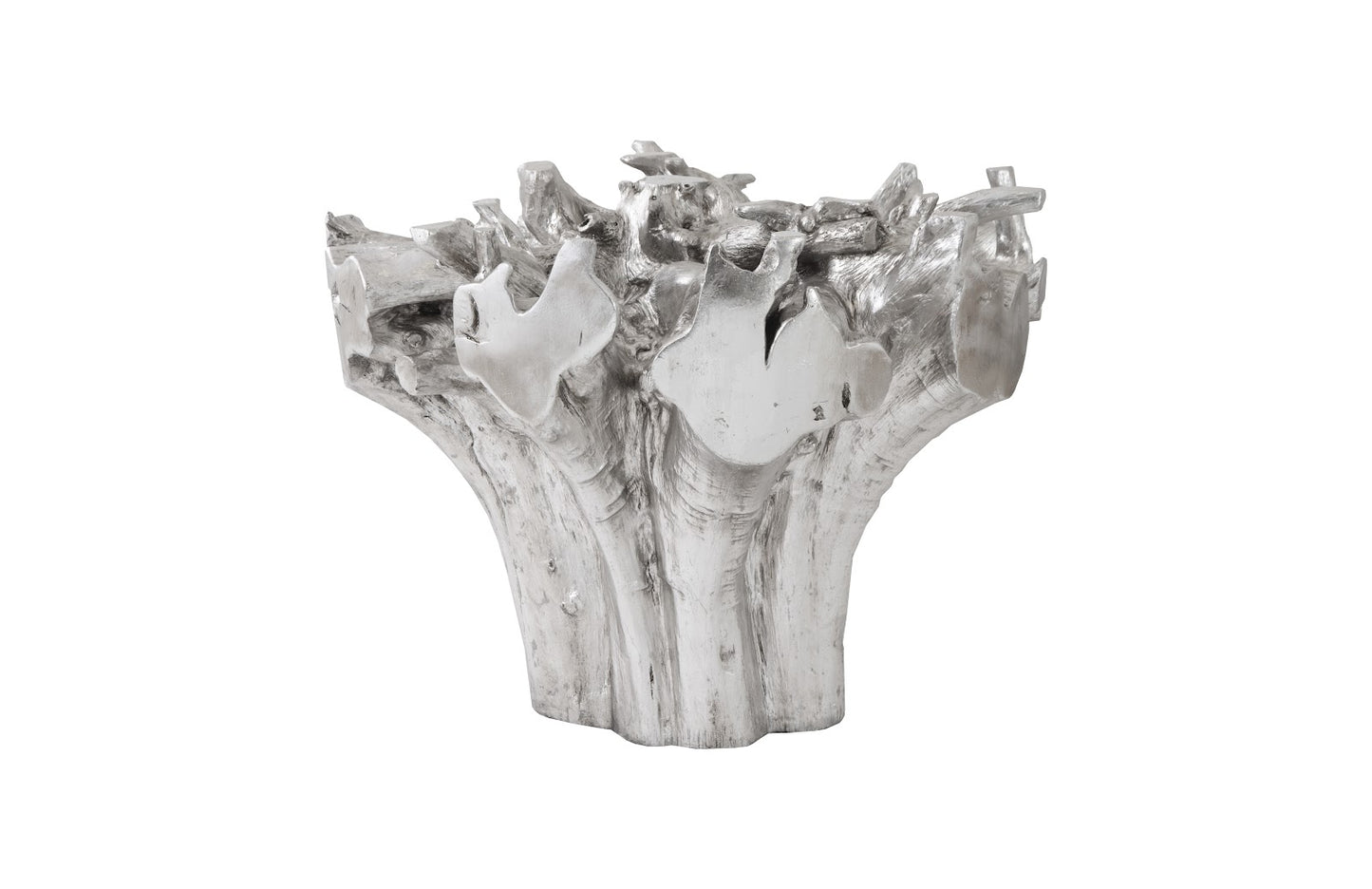 Phillips Collection Cast Root Silver Dining Table Base With Glass
