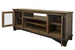 Loft Brown Solid Pine Entertainment Center - Reclaimed Wood