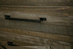 Centro de entretenimiento Loft Brown Solid Pine - Madera recuperada