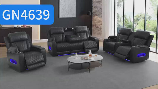 Star Home G4639 Black 3 Pc Sofa Collection