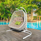 San Juan Outdoor White & Beige Hanging Chair
