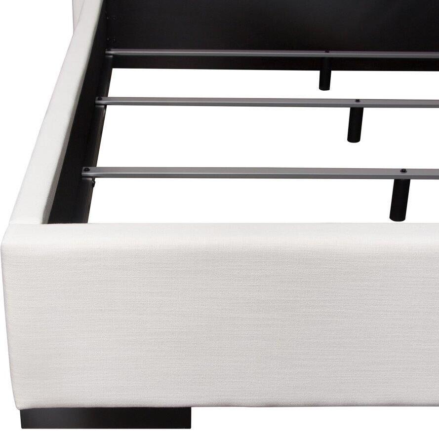 Cama de lino blanco de perfil bajo Seattle