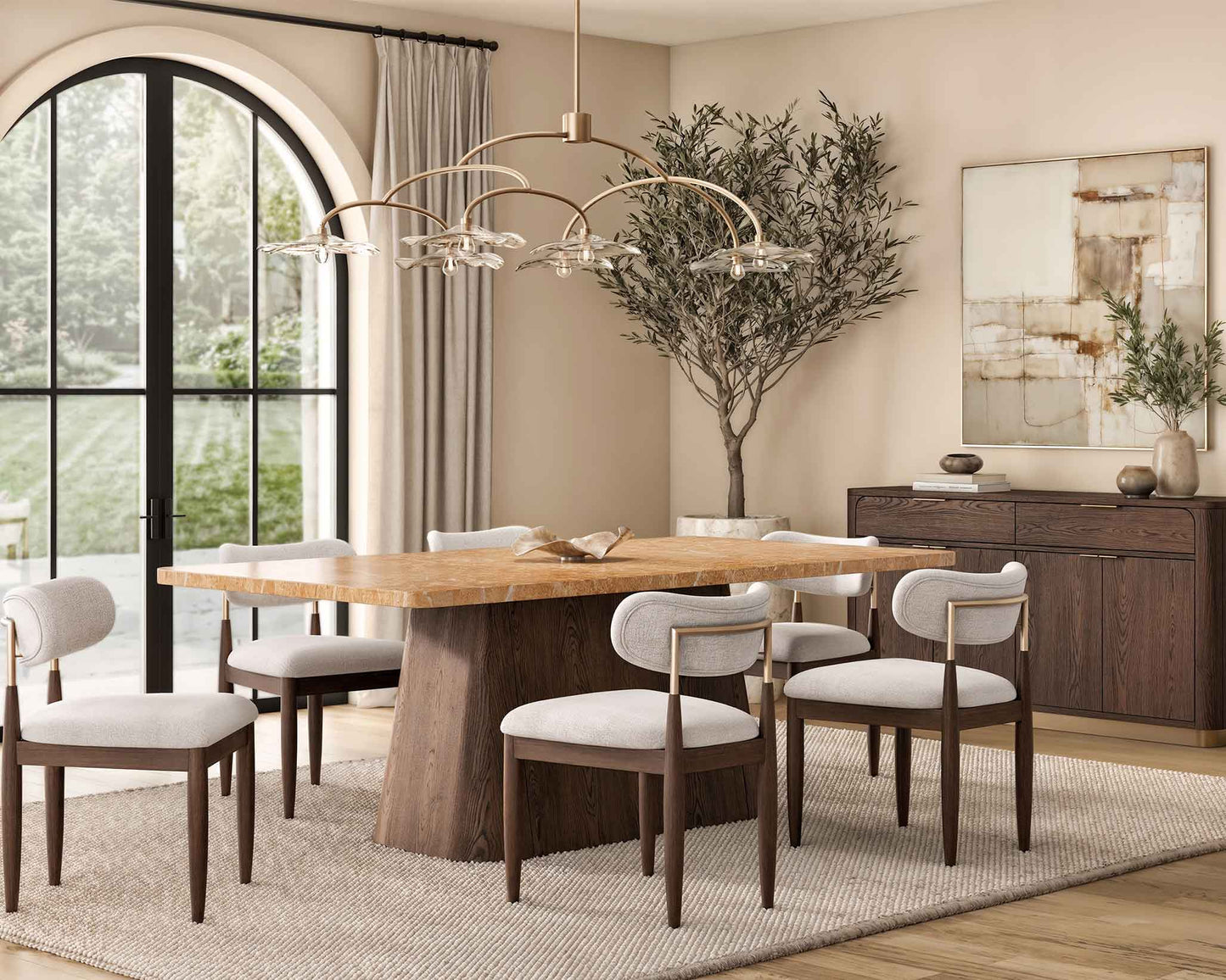 Sintra Travertine Top Dining Collection