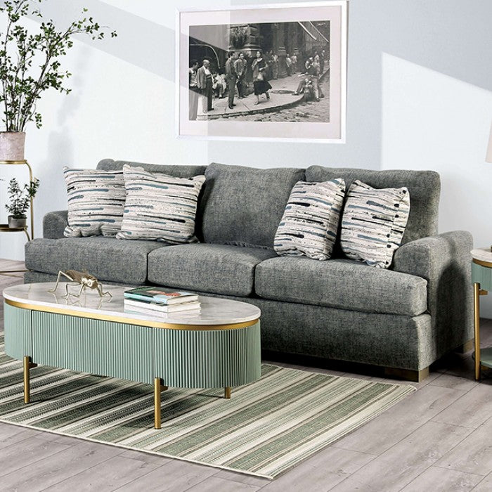 Leytonstone Gray Microfiber Sofa