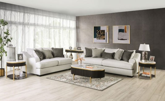 Skyline Neutral Fabric Living Room Set - Furniture of America