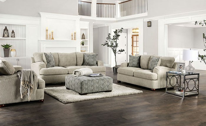 Salisbury Cream Chenille Living Room Collection