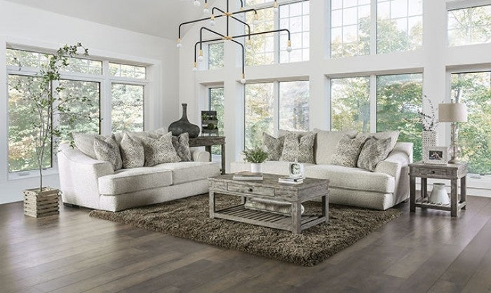 Moorpark Gray & White Living Room Set - FOA SM6092