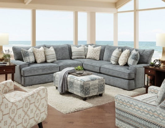 Eastleigh SM8186 Blue Chenille Sectional