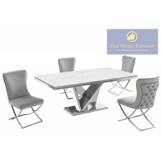 T134 Dining Collection 5 Pc - Grey Chairs