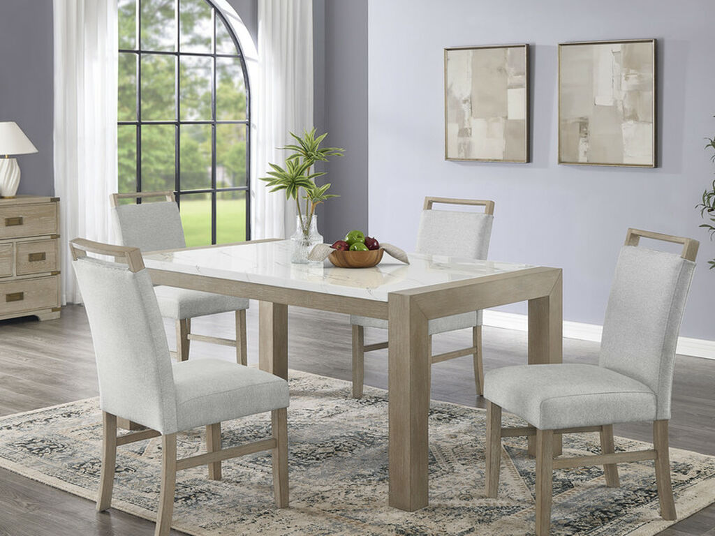 Tabitha White Marble 5-7 Pc Dining Set