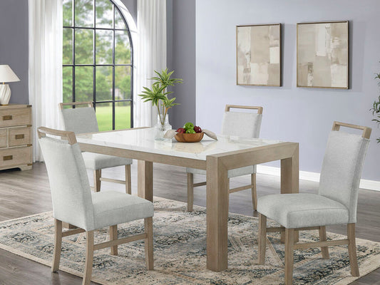Tabitha White Marble 5-7 Pc Dining Set