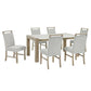 Tabitha 7 Pc White Marble Top Dining Set