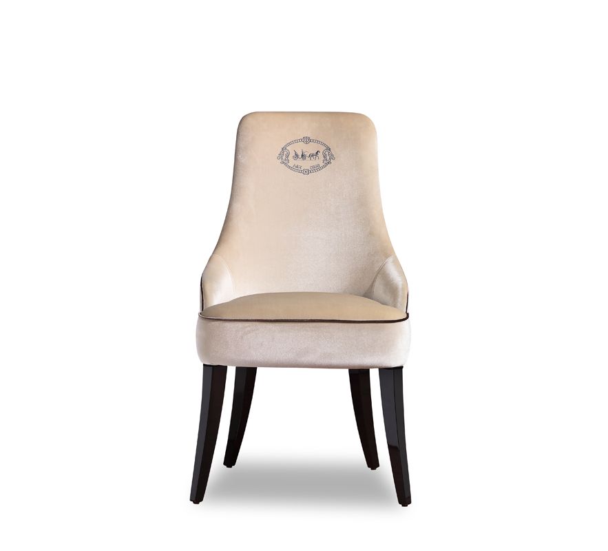 Talin Modern Off-White Velour Dining Chair