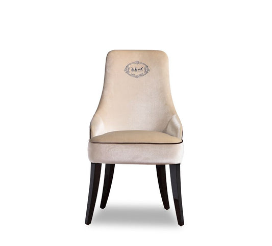 Talin Modern Off-White Velour Dining Chair