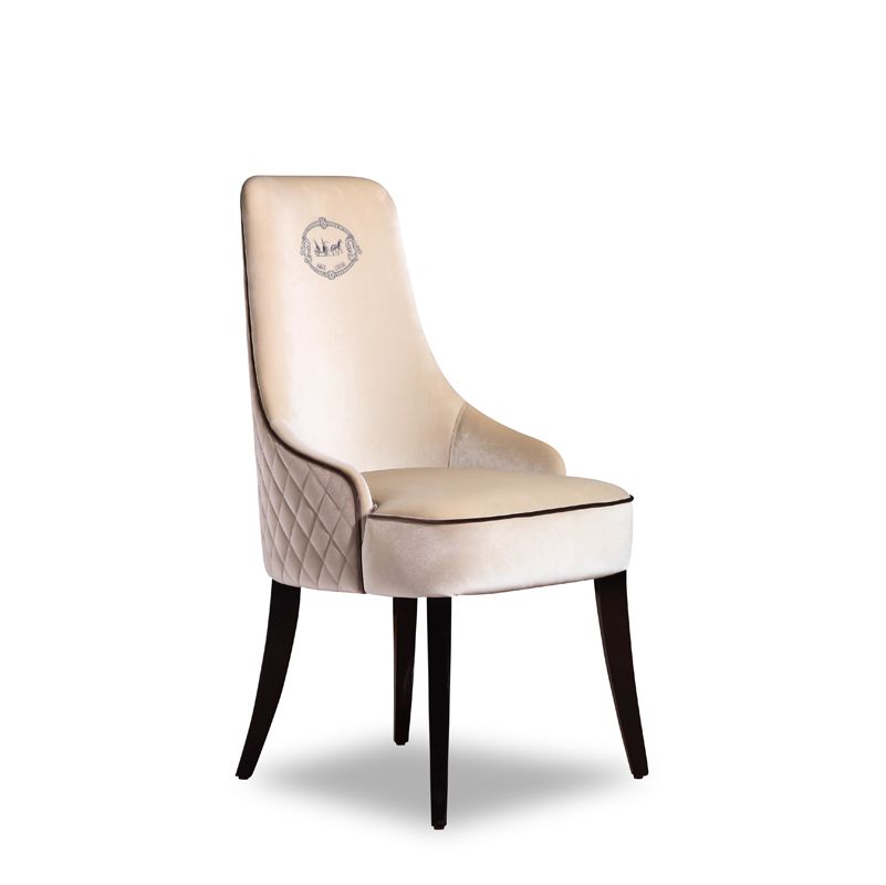 Talin Modern Off-White Velour Dining Chair