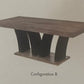 Elite Antique Oak & Black 9 Pc Dining Set