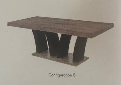 Elite Antique Oak & Black 9 Pc Dining Set
