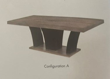 Elite Antique Oak & Black 9 Pc Dining Set