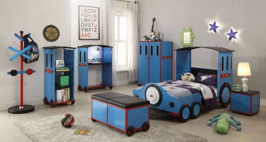 Tobi Blue Twin Train Bed 37560T