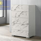 Velasco White Marble 5 Drawer Chest