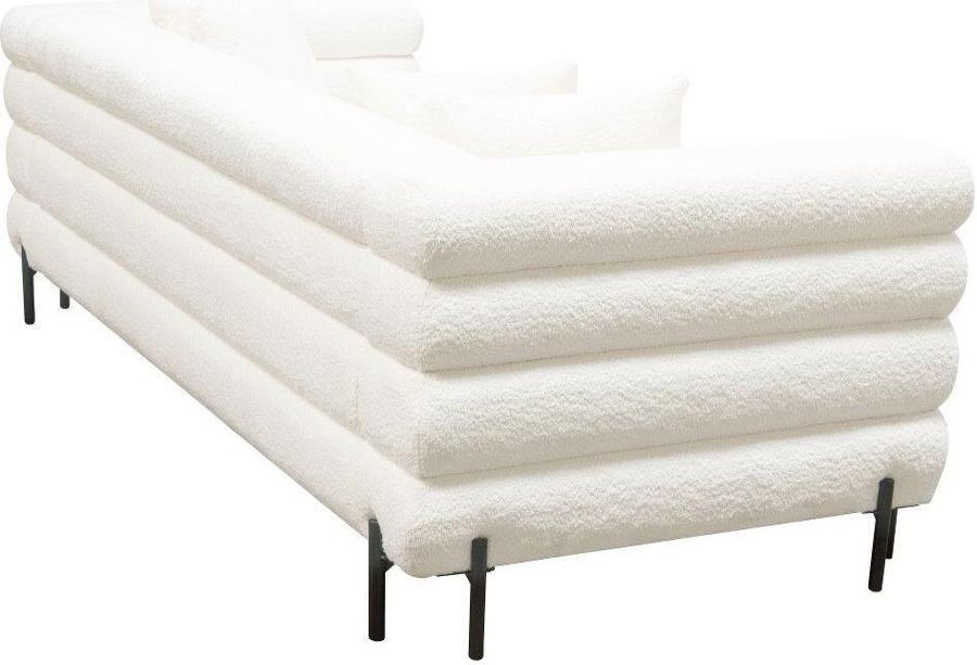Vox White Faux Shearling Sofa by Diamond