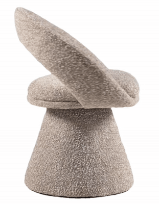 Wiles Modern Grey Fabric Swivel Dining Chair
