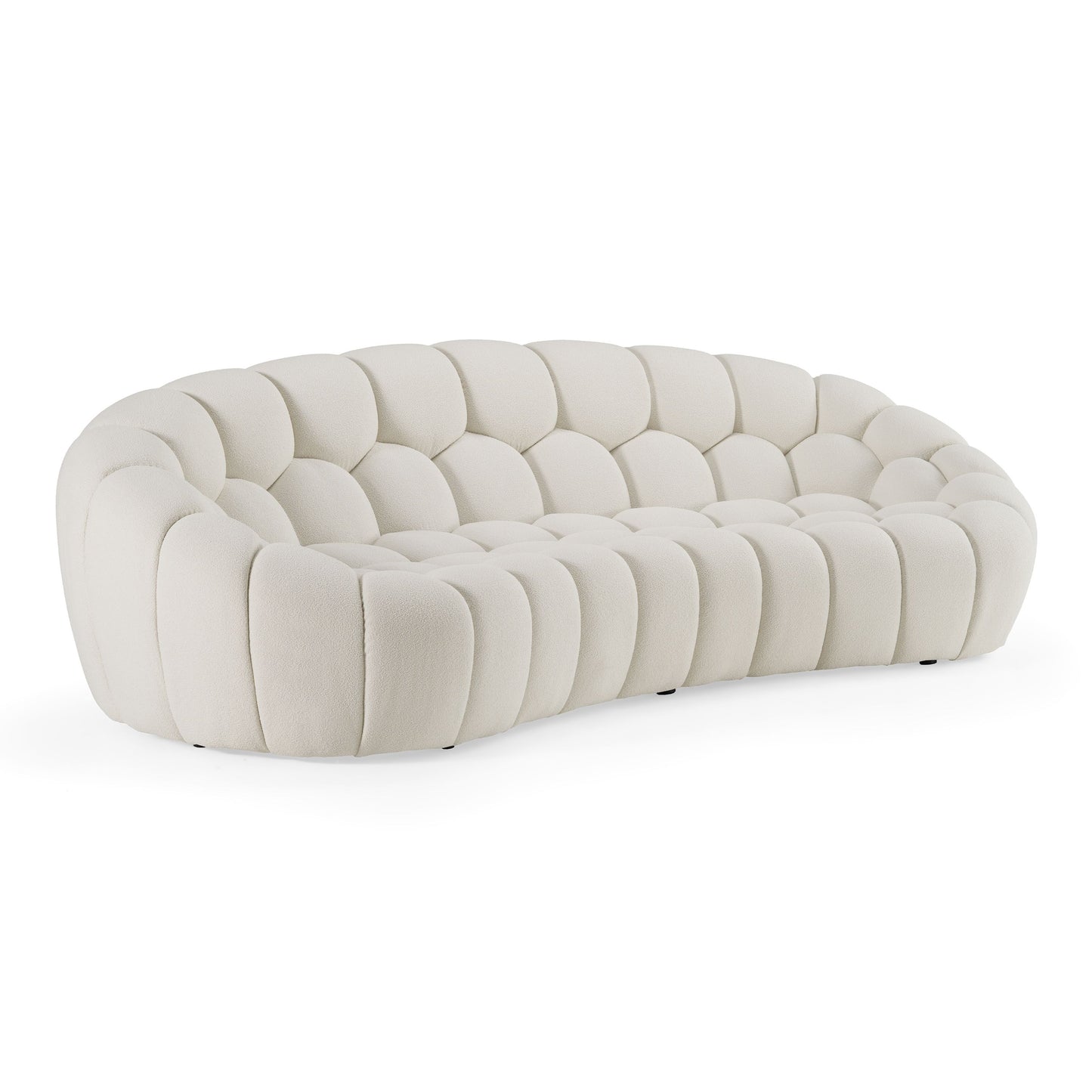 Yolonda Modern Curved Off-White Sofa Set