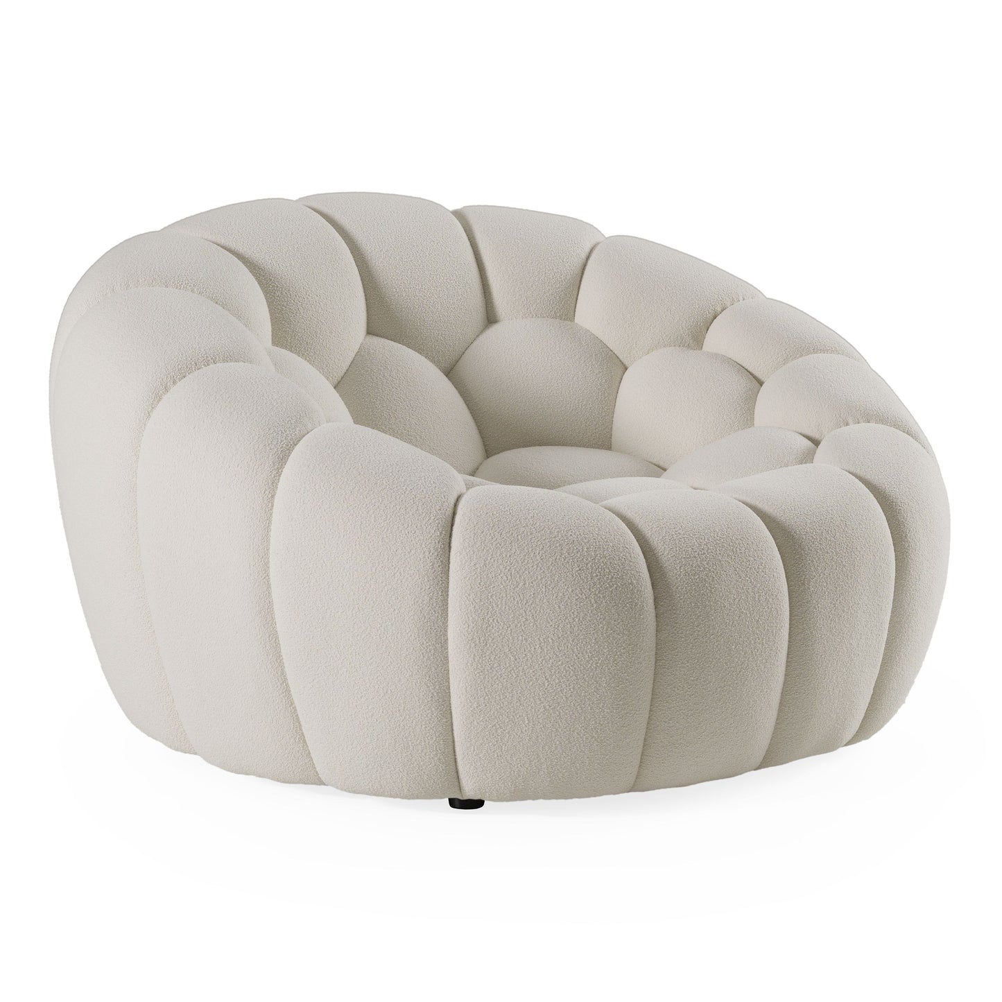 Yolonda Modern Curved Off-White Chair