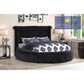 YY138 Round Velvet Platform Bed - 3 Colors