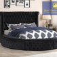YY138 Round Velvet Platform Bed - King Size