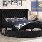 YY138 Round Velvet Platform Bed - King Size