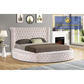 YY138 Round Velvet Platform Bed - King Size