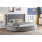 YY138 Round Velvet Platform Bed - King Size