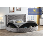 YY138 Round Velvet Platform Bed - King Size