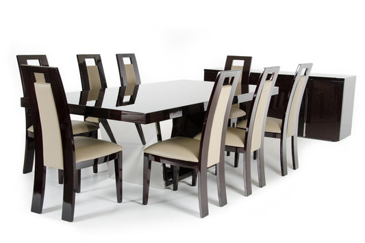 VIG Modrest Christa Modern Ebony High Gloss Dining Set